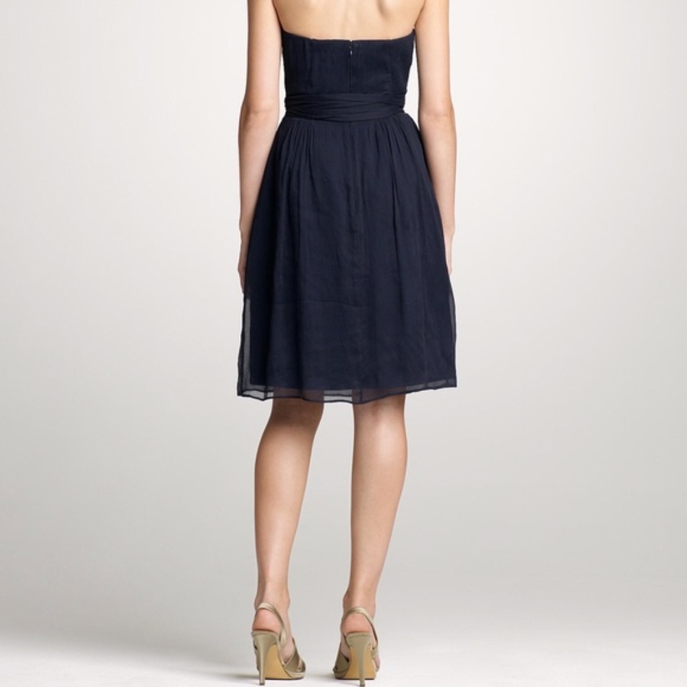J. CREW Cyndee Silk Navy Strapless Dress - Picture 3 of 7